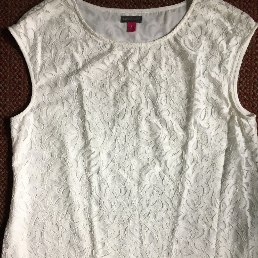 VINCE CAMUTO White Lace Blouse - NWOT